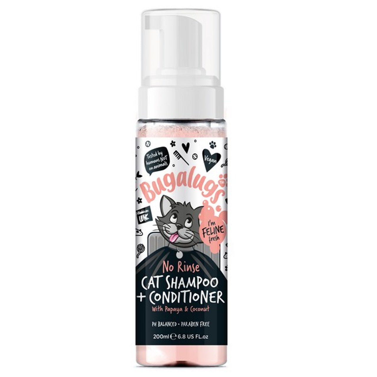 Bugalugs No Rinse 2 in 1 Cat Shampoo